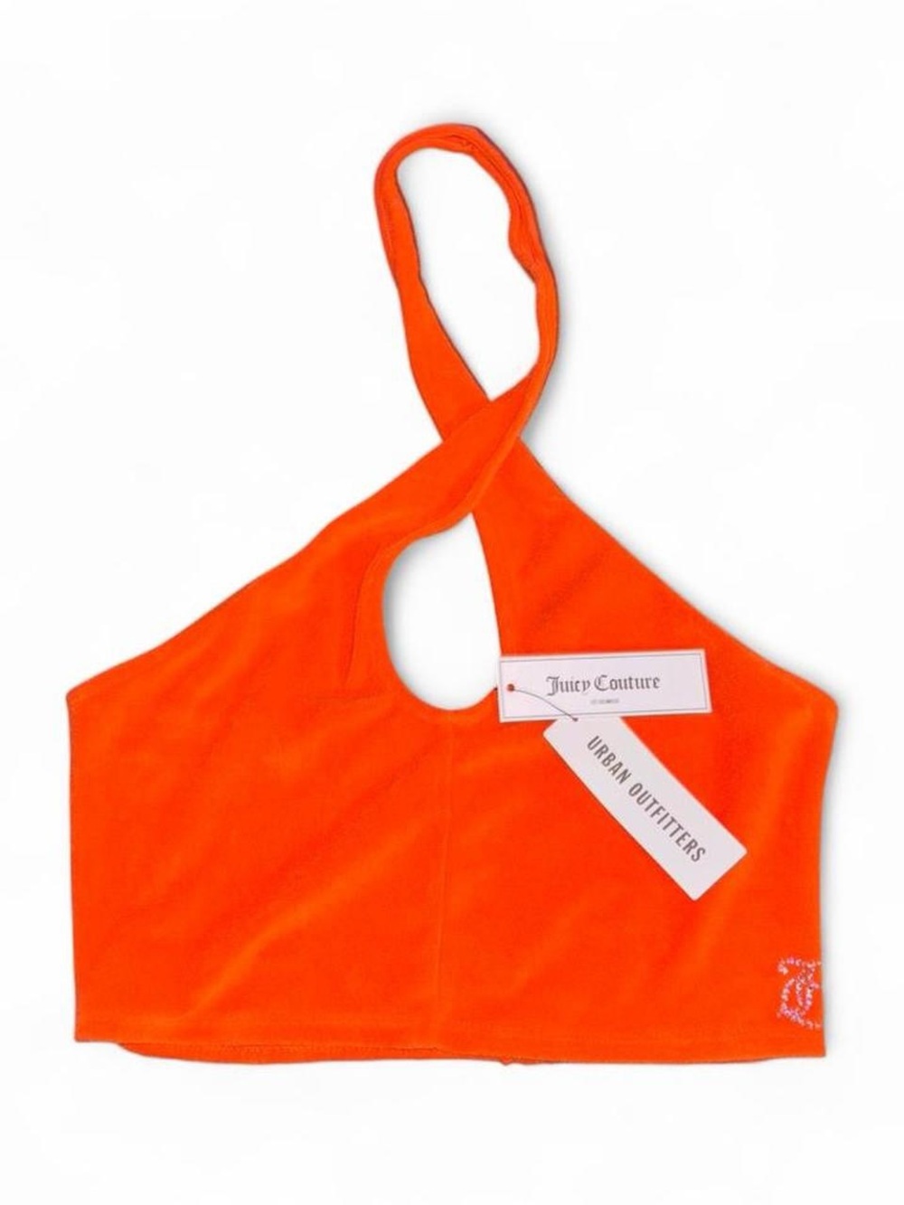 Tangerine Orange Twist-Halter Crop Top
